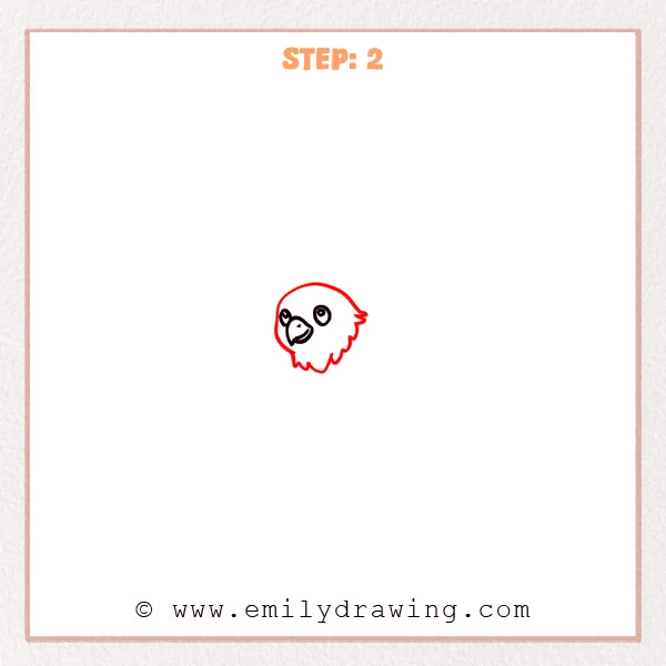how to draw a flying eagle - Step 2